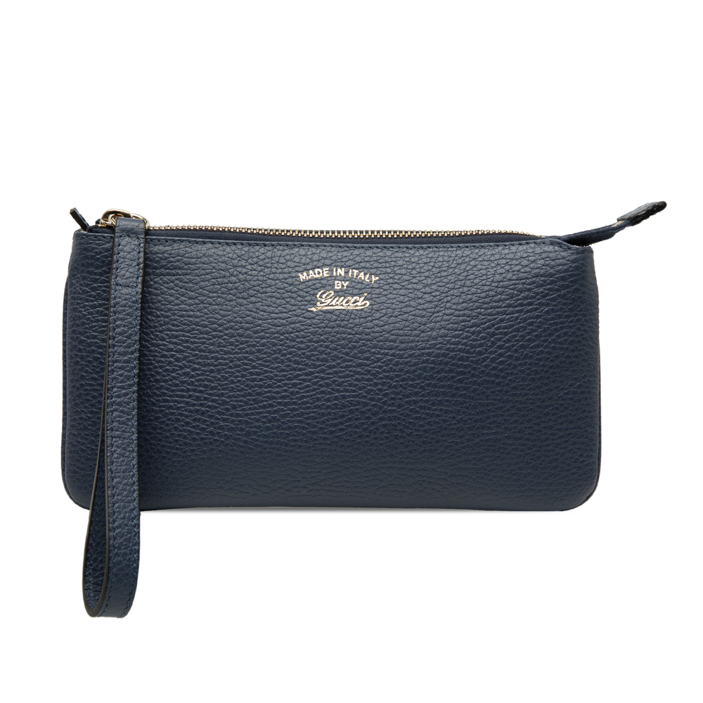 Pre-Loved Gucci Pebbled Leather Swing Wristlet Pouch